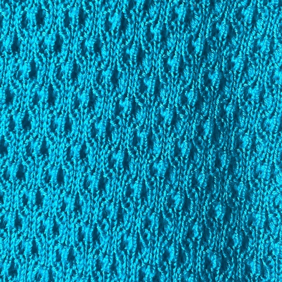 Vintage blue knit cap sleeve sweater top - Picture 3 of 6
